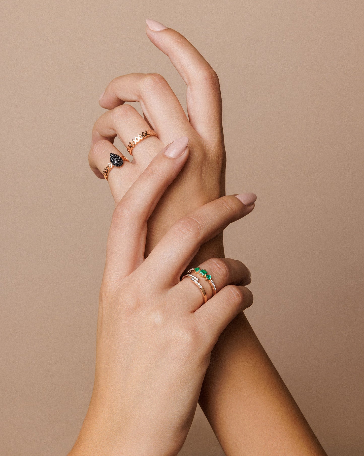 SOL BLACK DIAMONDS PINKY RING