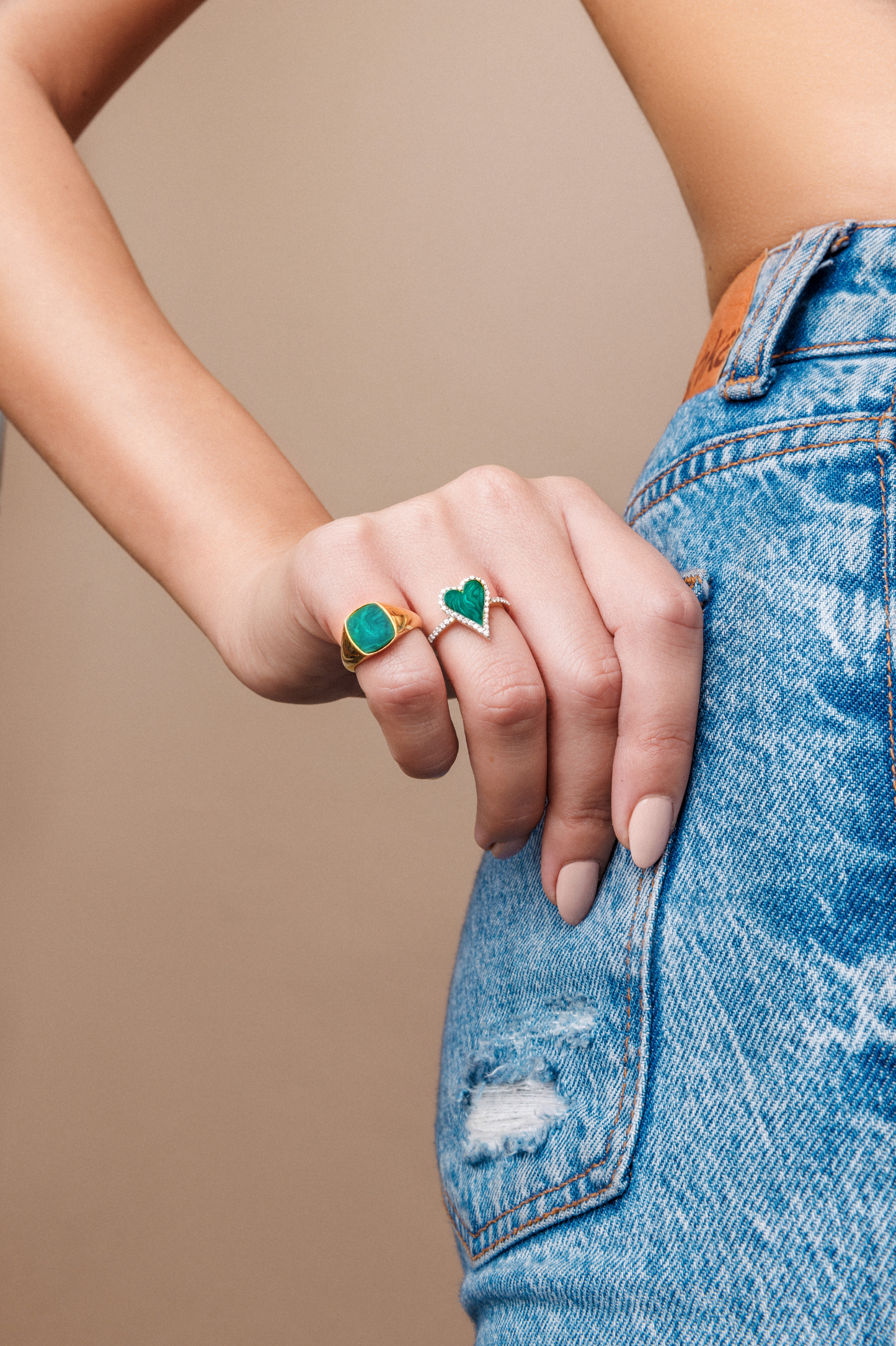 MALACHITE DIAMONDS HEART