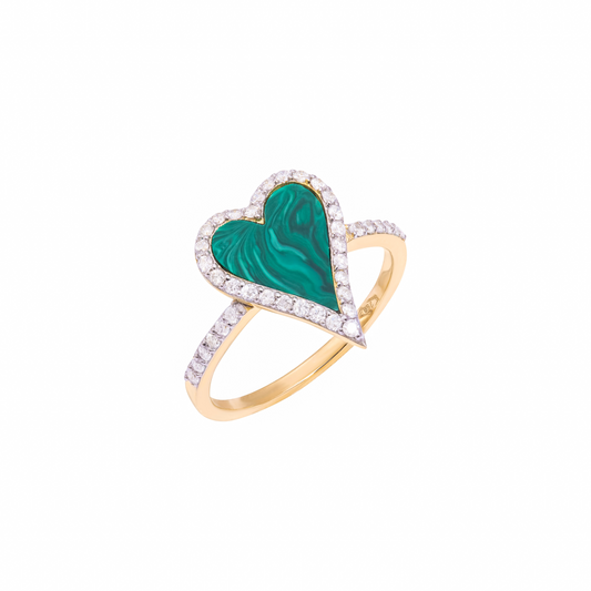 MALACHITE DIAMONDS HEART