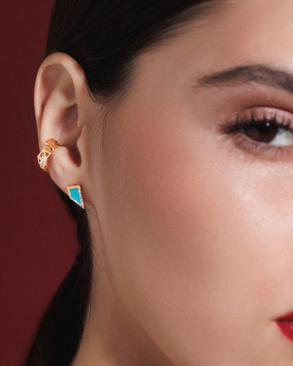 THE REFELECTION SINGLE TURQUOISE EARRING