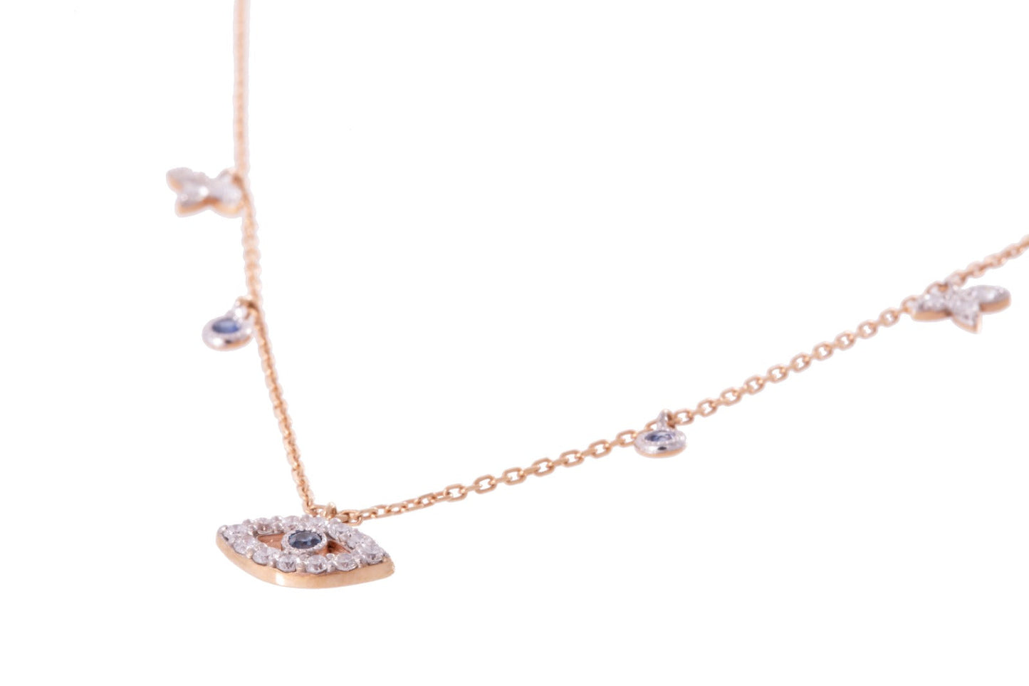 THE EYE AND FLOWERS CHARM NECKLACE